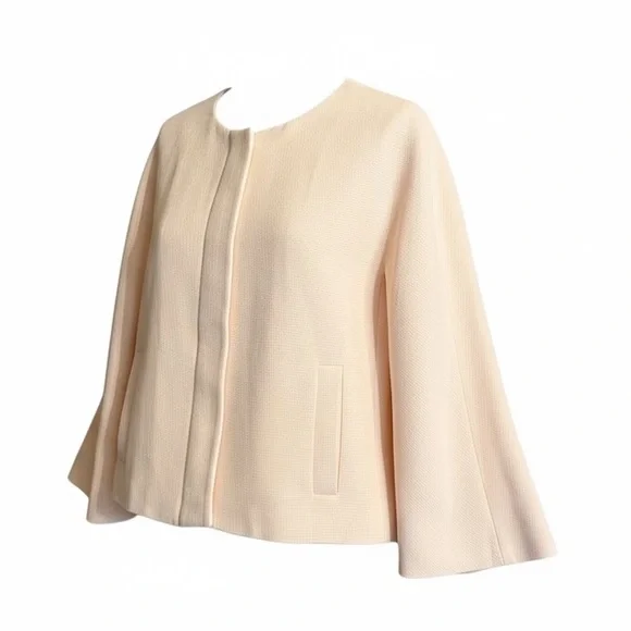 Massimo Dutti Blush Pink Waffle Knit Blazer Size Medium - Picture 2 of 11